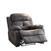 Gray polished microfiber recliner by Acme additional picture 2