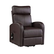Brown pu recliner power chair additional photo 2 of 6