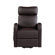 Brown pu recliner power chair additional photo 3 of 6