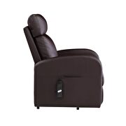 Brown pu recliner power chair additional photo 4 of 6