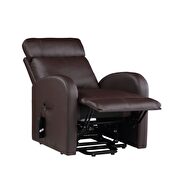 Brown pu recliner power chair by Acme additional picture 7