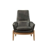 Black top grain leather accent chair additional photo 3 of 5