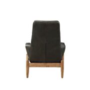 Black top grain leather accent chair additional photo 5 of 5
