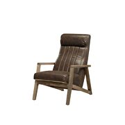 Distress chocolate top grain leather accent chair by Acme additional picture 2