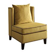 Chartreuse yellow velvet accent chair by Acme additional picture 2