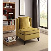 Chartreuse yellow velvet accent chair by Acme additional picture 3