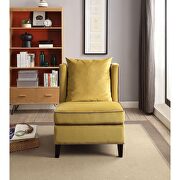Chartreuse yellow velvet accent chair by Acme additional picture 5