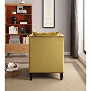 Chartreuse yellow velvet accent chair by Acme additional picture 6