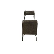 Distress espresso top grain leather 2pc pack chair & ottoman additional photo 5 of 5
