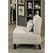 Cream linen accent chair & pillow additional photo 4 of 5