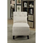 Cream linen accent chair & pillow additional photo 5 of 5