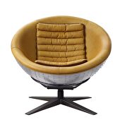 Turmeric top grain leather & aluminum base accent chair by Acme additional picture 3