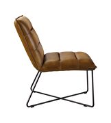 Saddle brown top grain leather armless lounge chair by Acme additional picture 4