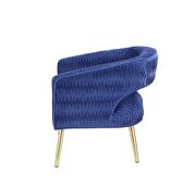 Blue velvet upholstery & gold finish metal legs lounge arm chair by Acme additional picture 6