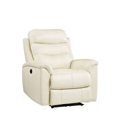 Beige top grain leather match power recliner chair by Acme additional picture 2