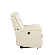 Beige top grain leather match power recliner chair by Acme additional picture 4