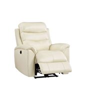 Beige top grain leather match power recliner chair by Acme additional picture 6