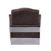 Retro brown top grain leather & aluminum accent chair additional photo 5 of 5