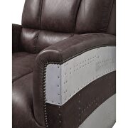 Retro brown top grain leather & aluminum accent chair by Acme additional picture 6