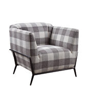 Pattern fabric & metal accent chair additional photo 2 of 1
