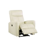 Beige top grain leather match power motion recliner by Acme additional picture 4