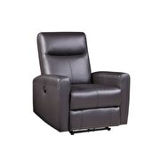 Brown top grain leather match power motion recliner additional photo 2 of 6