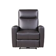 Brown top grain leather match power motion recliner additional photo 3 of 6