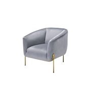 Gray velvet & gold accent legs chair by Acme additional picture 2