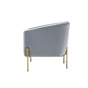 Gray velvet & gold accent legs chair by Acme additional picture 4