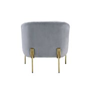 Gray velvet & gold accent chair additional photo 5 of 4