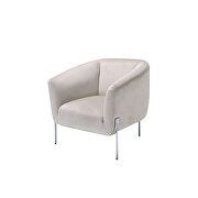 Beige velvet & chrome accent chair additional photo 2 of 4