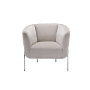 Beige velvet & chrome accent chair by Acme additional picture 3