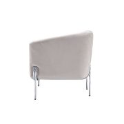 Beige velvet & chrome accent chair additional photo 4 of 4