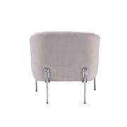 Beige velvet & chrome accent chair additional photo 5 of 4