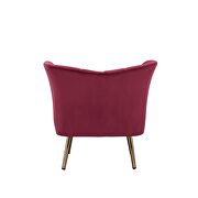 Burgundy velvet & gold accent chair additional photo 5 of 4