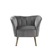 Gray velvet & gold accent chair by Acme additional picture 3