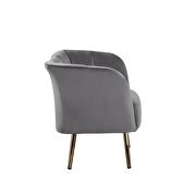 Gray velvet & gold accent chair by Acme additional picture 4