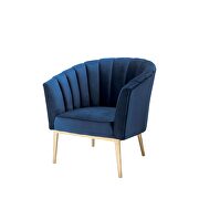 Midnight blue velvet & gold accent chair by Acme additional picture 2