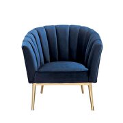 Midnight blue velvet & gold accent chair additional photo 4 of 5