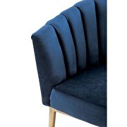 Midnight blue velvet & gold accent chair additional photo 5 of 5