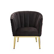 Black velvet & gold accent chair additional photo 2 of 4