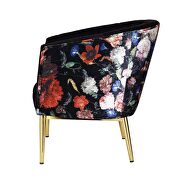 Black velvet & gold accent chair by Acme additional picture 3