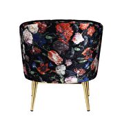 Black velvet & gold accent chair by Acme additional picture 4