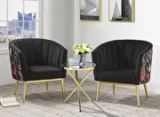 Black velvet & gold accent chair by Acme additional picture 5