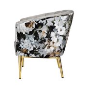 Velvet glam style chair w/ floral accent by Acme additional picture 3
