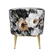 Velvet glam style chair w/ floral accent by Acme additional picture 4