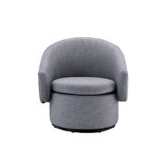 Pebble-gray linen accent chair additional photo 3 of 4