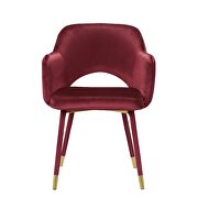 Bordeaux-red velvet & gold accent chair by Acme additional picture 3