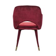 Bordeaux-red velvet & gold accent chair additional photo 5 of 4