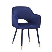Ocean blue velvet & gold accent chair by Acme additional picture 2